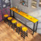 Moderna mesa de bar alta amarilla y negra para cocina, comedor, 100 x 40 x 100 cm