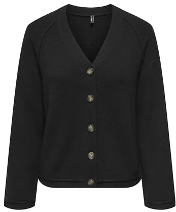 ONLY Damen Onlhazel Ls Cardigan Bf KNT, Black, Medium