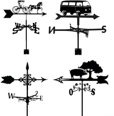 Zoegneer Wetterfahne Drachenförmige Hexe Grim Sprühfarbe Outdoor Menschen und Hunde Metall Wetterfahne Ornamente für den Außenbereich und Dekoration (A)