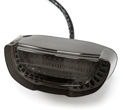evomosa Motorrad Rücklicht, Rotes Bremslicht Universal LED integrieren sequentiellen Blinker hinten Bremsleuchte Heckleuchten (Schwarz)