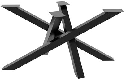 MetaloPro Mikado Support de table - Design moderne en forme de croix en acier noir - Pied de table en métal solide - Pour table à manger, table de conférence ou bureau - 140 x 70 x 72 cm