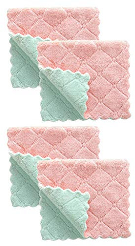 Paño de limpieza para colgar aceite de cocina, 4 unidades, antiadherente, terciopelo, para el hogar, textiles para el hogar, tamaño único