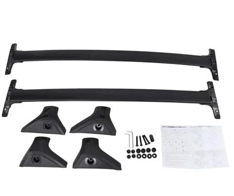 SQIFBA 2 Stücke Dachträger Für Toyota Für Rav-4 Für Rav4 2019-2024 Seitenstangen Kreuzschienen Dachgepäckträger Gepäck Aluminiumlegierung Dachträger Fürs Auto(Schwarz)