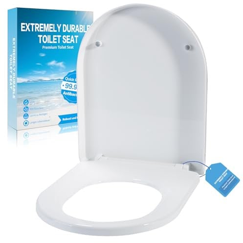 WC Sitz Mit Absenkautomatik,Toilettendeckel D-Form Hochwertige Und Stabile Antibakterieller Toiletten,Stabile QualitäT,mit Quick Release Funktion,Einfache Montage Wc Sitz | WC-Sitz Stabil bis 250kg