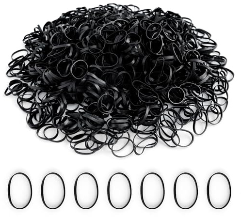 Gomas Pelo Niña Negro, 1000Pcs Gomas de Pelo Pequeñas Elásticas, para Peinados Diarios y DIY