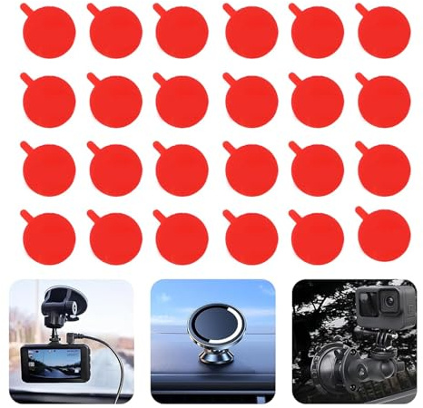 SANTUO 24 pezzi nastro biadesivo rotondo – 3M VHB adesivo biadesivo extra forte compatibile con disco di parcheggio Needit Park Lite per casa, ufficio, auto, scuola, 2 pezzi