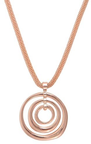 Mikovivi Chunky Necklace for Women, Sun Heart Flower Pendant Necklace Circle Summer Beach Jewelry for Birthday Holiday Party Present (Rose Gold)