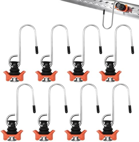 Tbintul 8 Stück Airlineschiene Zubehör Haken,Haken für Airlineschiene,Airline Schiene Fitting zum Aufhängen von Gegenständen bis 50 kg Ideal für Transport und Befestigung
