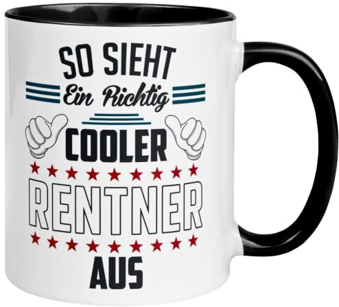 Rente Mann Geschenk Tasse | So sieht ein richtig cooler Rentner aus | Geschenke Becher zum Rentenbeginn Männer Penison Ruhestand Renteneintritt