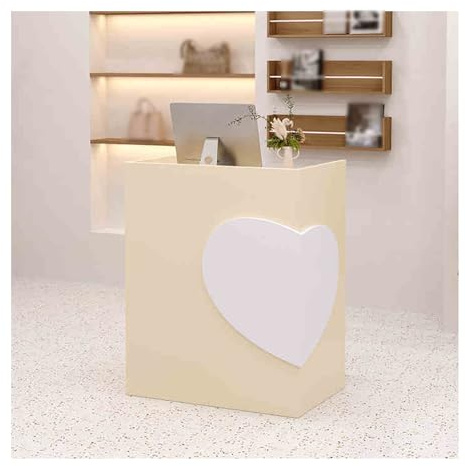 Reception Counter Table - Curved Corner Front Desk for Clothing Stores Beauty Salons Nail Shops & Flower Shops - White Finish 100CM/39.4in Modern Design