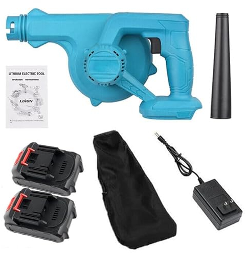 Soffiatore a Batteria per Foglie 18V, Set 2 in 1 Soffiatore e Aspiratore Senza Fili, Velocità del Motore 18000 rpm, Leggero, Soffiafoglie per Giardino con Sacco di Raccolta, 2 Batterie Incluse