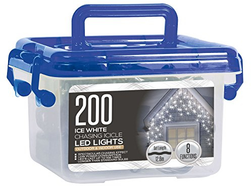 200 Ice White LED Frosted Icicle Christmas Lights
