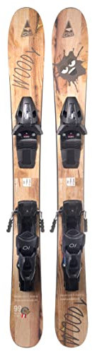 GPO Snowblade Woody, Kurz-Ski inkl. Tyrolia-SR-10-Sicherheitsbindung, 99 cm Länge, Big-Foot-Ski für Herren und Damen