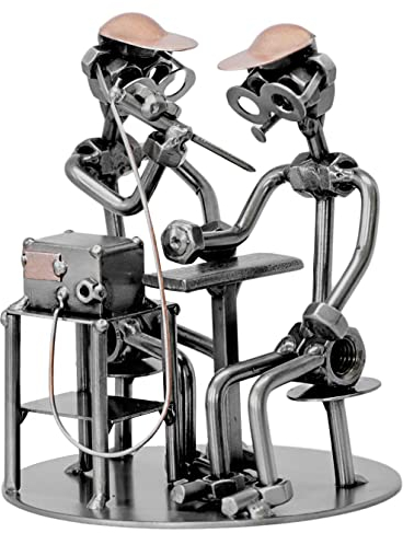 metalman24 Schraubenmännchen Tätowierer taatoo - Handarbeit Geschenkidee Metallfigur Metallmännchen Stahlfigur Schraubenmännle - Deko für Büro & Zuhause