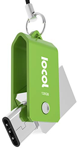 IOCOL dual USB Stick Mini: Ultra USB c Stick für typ Handy und Auto - 128GB Flash Drive in grün