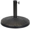 Azuma Parasol Base 12KG Weighted Round Bronze Colour Poly Resin Patio Sun Shade Stand With Rattan Weave Effect Design to Match Garden Furniture Heavy Summer Umbrella Holder Woven Pattern 45cm Diameter