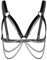 inlzdz Sexy Damen Brust Harness Geschirr Halsband Kette Gürtel mit Metall Kette Leder Brustgürtel Strumpfband Punk Gothic Clubwear Schwarz&Silber A One Size
