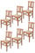 Tommychairs - Set 6 sillas Artemisia para Cocina y Comedor, Estructura en Madera de Haya Color Nogal Claro y Asiento en Tela lisere roja