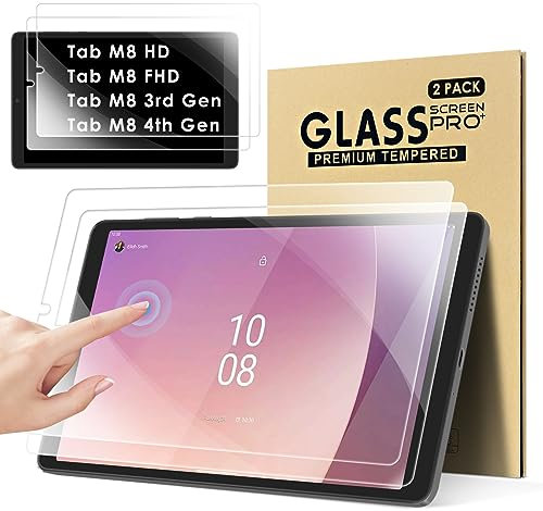 KATUMO [2 Pack Screen Protector for Lenovo Tab M8 4th Gen/ M8FHD TB-8705F/N 8/ M8HD TB-8505F/X/M8 3rd Gen TB-8506 Tempered Glass Film Protective Screen for Lenovo M8FHD TB-8705F/N, TabM8 HD