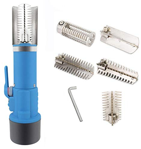 BJYX Elettrico Squamatore per Pesce, Squama Pesce 5 Tipi di Lame Scraping Scale Machine Ricaricabile Senza Fili Impermeabile per Raschiare Squame Pesce Piume Pollo Piume D'Anatra,KNWSHT,Blu