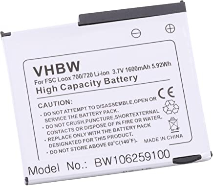 vhbw Akku Ersatz für Fujitsu-Siemens S26391-F2611-L100 für Handy Smartphone Telefon PDA Notepad Tablet (1600mAh, 3,7V, Li-Ion)