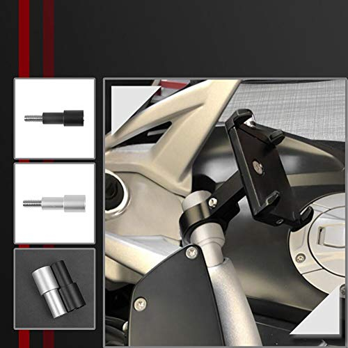 Lorababer Motorcycle CNC Aluminum Mobile Phone Holder GPS Navigation Bracket Mount Stand Modification Compatible with B.M.W K1600GT K1600GTL R1200RE R1200RT R1250RS R1250RT (Silver)