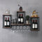 TIXBYGO Weinregal Industrielles an der Wand befestigtes Flaschenregal Dekorie Weinregal aus Holz Wand mit Gläserhalter schwarzes Regal+ Metal Weinflaschenhalter für Weinflaschen und Weingläser