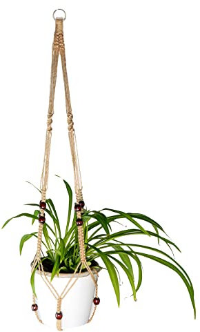 Pelle & Sol Macrame Plant Hanging Basket - Handcrafted Window Planter with Hemp Rope & Hooks - Indoor & Outdoor Garden Decor (Pack of 1)