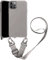 Handykette Handyhülle kompatibel mit Apple iPhone 12 Pro Max Necklace Hülle Nylon Schultergurt Weich Silikon TPU Cover mit Kordel zum Umhängen Schutzhülle mit Stylische Band(Silber)