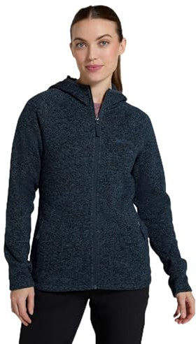 Mountain Warehouse Nevis Fleecejacke für Damen - Leichte, Warme Damen-Fleecejacke mit Reißverschluss und Taschen, atmungsaktives Oberteil, kompakt - Frühling Sommer Dunkel Blau (Nevis) 46