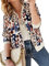 ECOWISH Damen Casual Jacke Blumenmuster Langarm Bomberjacke Reißverschluss Stehkragen Outwear Kurz Coat Herbst Frühling 03Leopard Blumen S