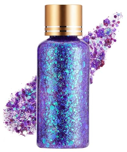 GL-Turelifes Mermaid Chunky Glitter Gel Camaleonte per Corpo Festival - Cosmetici per Viso, Corpo, Capelli, Unghie - Trucco Bilancia Polarizzata Paillettes Ombretto 30ml