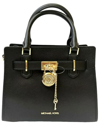 Michael Kors Hamilton Umhängetasche aus Leder, klein, Schwarz