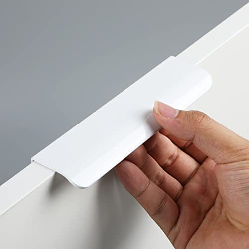 4 Piezas Tiradores Ocultos Para Armarios de Cocina, Aluminio, Blanco, Tiradores de Puerta de Cajón, Manijas Para Muebles