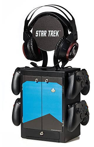 Numskull Star Trek Blue Gaming Locker, Controller Halter, Headset Ständer für PS5, Xbox Series X S, Nintendo Switch - Offizielles Star Trek Merchandise