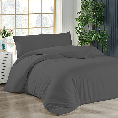 Livessa Bettwäsche 200x200 3teilig Baumwolle - Bettwäsche mit Reißverschluss: Bettbezug 200x200 cm + 2er Set Kissenbezug 40 x 80 cm, Oeko-Tex Zertifiziert, aus%100 Baumwolle Jersey (140 g/qm)
