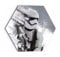 DEQORI Glasbild Echtglas | Motiv Star Wars Storm Trooper | sechseckig einteilig 55x47,6 cm | schöne Dekoration | Wandbild für Wohnzimmer, Schlafzimmer, Flur & Küche | moderne Wanddeko