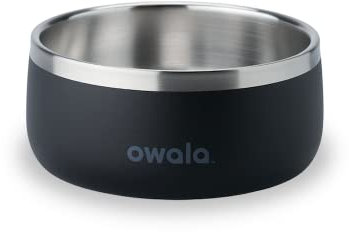 Owala Gamelle pour Animal de Compagnie – en Acier Inoxydable Durable, gamelle de Nourriture et d'eau pour Chiens, Chats et Tous Les Animaux de Compagnie, Base antidérapante, 710 ML, Noir (très, très