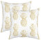 Ananas Kissenbezüge 45x45cm für Couch Schlafsofa 2er Set Kissenbezüge Boho Exotisch Style Sofakissen Couchkissen Kissenhülle Frische Ananas Muster Gold Gelb Weiß Kissenbezug Nicht enthalten