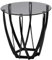 Home4You Beistelltisch - Grau - Schwarz - Ø 50 cm - Glas - Metallgestell