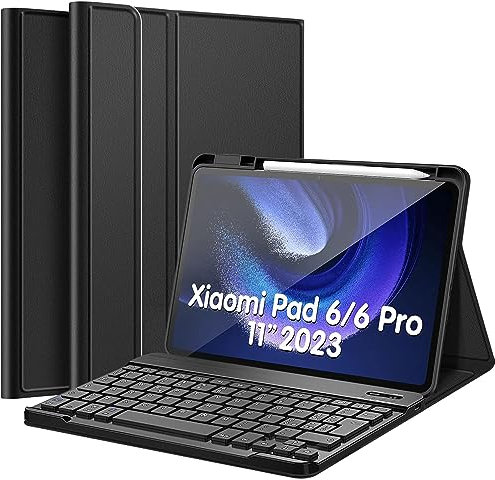 Wineecy Tastiera Custodia per Xiaomi Mi Pad 6/Mi Pad 6 Pro (11 Pollici, Modello 2023) [Layout Italiano], Slim Cover con Magnetica Wireless Bluetooth Tastiera (Xiaomi Pad 6/6 Pro)