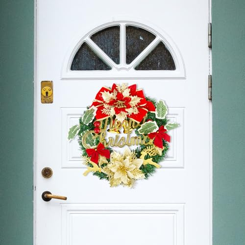 BOFUNX Ghirlanda di Natale per Porta - Corona Natalizia Decorativa per Parete e Casa