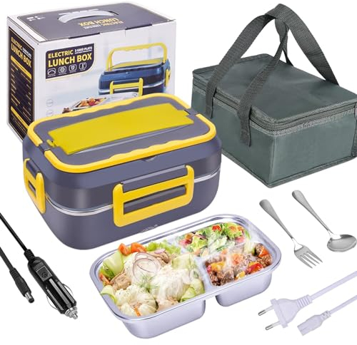 LANMOU Gamelle Chauffante, Boite Isotherme Repas Chaud Lunch Box Chauffante Electrique Thermos Alimentaire Chaud Boite Chauffante Repas Boite Qui Garde Repas Chaud pour Voiture Camion Bureau (violet)