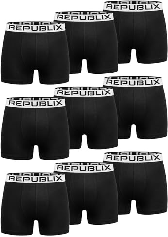 REPUBLIX Herren Boxershorts Baumwolle 9er Spar-Pack Männer Unterhose Unterwäsche 9x0062
