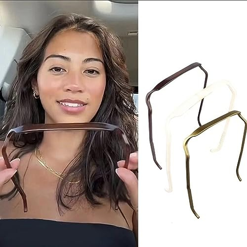 Curly Thick Hair Large Headband, 2 StüCk Squaer Headbands FüR MäNner Damen, Stirnband Wie Eine Sonnenbrille,Curly Thick Hair Headband For Volume And Style Hair(Schwarz*2) (Schwarz*2)