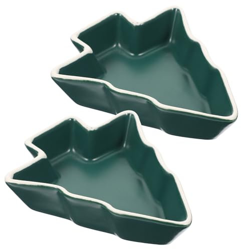 Angoily 2 Piatti A Forma Di Albero Di Natale In Ceramica Vassoio Da Serbatoio Di Natale Spuntino Di Natale Dolci Antipasto Piatti Da Servire Biscotti Contenitori Per