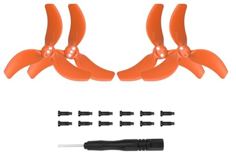 Kimyoaee Avata 2 Propeller für DJI Avata 2 FPV Drohnenzubehör 3032S geräuscharmer Prop Klingen Ersatz 4 Stück (orange Spitzen)