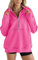 Imily Bela Damen Oversized Sweatshirt Half Zip Langarm Tiefer V-Ausschnitt Warme Casual Pullover mit Taschen