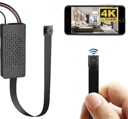 DIY Mini Cámara Espía 4K - 1080P HD Oculta inalámbrica Pequeñas cámaras grabadoras de Video de Seguridad DV Detección de Movimiento Visión Nocturna Nanny Home CAM para Interiores