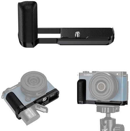 JJC Metall-Handgriff für Panasonic LUMIX S9 Kamera, S9 Griff mit Aluminiumlegierung Arca Schnellwechselplatte, Anti-Rutsch-L-Halterung, verbesserter Silikongriff, Schwarz